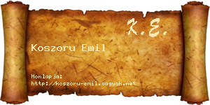 Koszoru Emil névjegykártya
