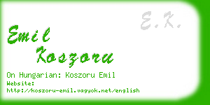 emil koszoru business card